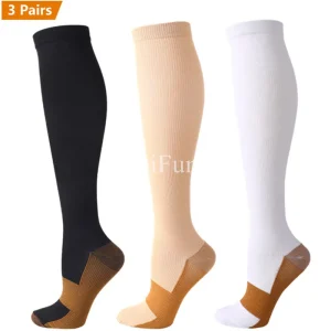 3 Pair Copper Compression Socks Women Men