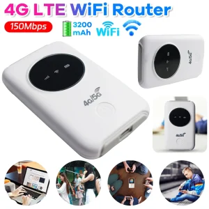 150Mbps 4G LTE Wireless Router 3200mAh with SIM Card Slot