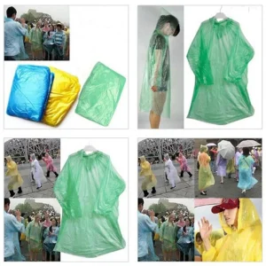 1/10/50PCS Disposable Adult Emergency Waterproof Rain Coat with Hood